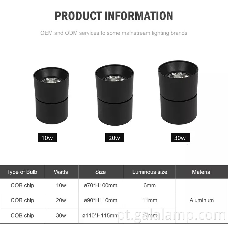 Luz de trilha dobrável montada na superfície moderna para espaços de varejo